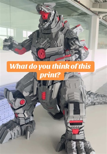 Finished 3D printed Mechagodzilla 🔥From model to final print, every detail is fully captured ⚙️What do you think of this print? #3DPrinting #3DPrint #Mechagodzilla #Godzilla #3DPrintedModel
