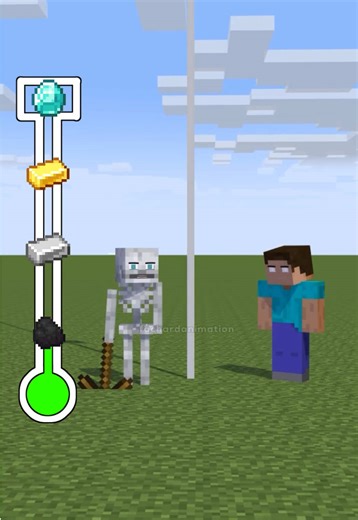 Animated Mobs Attempting to Reach Diamonds in Minecraft