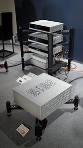 Incredible stack of @matrix_digi electronics powering a pair of @wilson.audio and @finkteam_official speakers at High End Munich. Loved spending time in this room with the stellar lineup of gear and the great folks at Matrix Audio. The MD-1P Music streamer integrated amplifier boasts any input you could want or need, access and support for every streaming platform and 300wpc at 8 ohms for a beautiful and sleek all in one package! #SoundUp #MatrixAudio #HiFi #Audio #HighEndMunich | Woodys Soundup