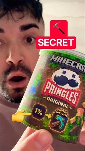 I opened the Minecraft Pringles and found THIS 😱 #minecraft #pringles #surprise