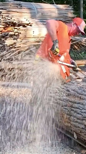 Crazy powerful saw just dumping chips bucking up a huge round! Husqvarna 395xp ported by Iowa Performance Saws #firewood #PowerfulMachines | Hard Working Man