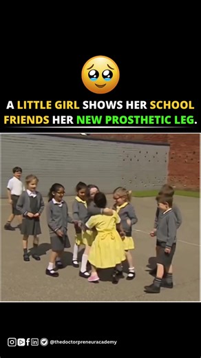 A 7-year-old girl with an amputated leg showed her new pink prosthetic blade to her school friends — and their reaction will melt your heart ❤️ little anu, who lost her leg soon after birth, walks into her school playground in birmingham wearing her new activity leg for the first time. as soon as her friends see it, they run to her and give her the biggest hug 🥹💖 #inspiration #kindnessmatters #prostheticleg #kidsupport #emotionalmoment #inclusivity #disabilityawareness #purelove #schoolmemorie