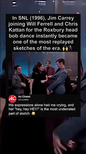 Jim Carrey joining Will Ferrell and Chris Kattan for the Roxbury head bob dance