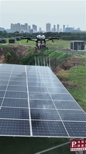 DJI T100S with PV cleaning equipment