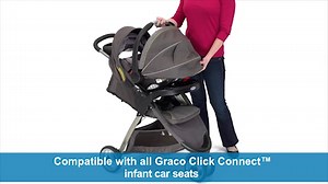 Graco FastAction Fold Sport Travel System | Includes the FastAction Fold Sport 3-Wheel Stroller and SnugRide 35 Infant Car Seat