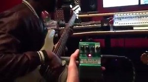 Big Sean bassist Rumeal Eggleston recording a sweet bass line with producer Marlon Jean (Selena Gomez, Akon, Aloe Blacc) using the DigiTech Bass Synth Wah. | DigiTech