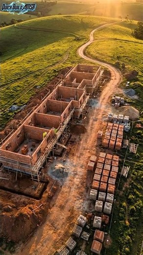 Time-lapse: Building a Rustic Brick House in the Countryside