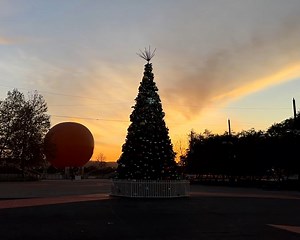 As the sun sets over the Great Park and the holiday tree lights up the night, we’re reminded of the beauty and joy this season brings. Did you spy Santa in the sky?  Wishing you and your loved ones a Merry Christmas filled with peace, love, and light. ✨ #MerryChristmas #WeAreIrvine | City of Irvine City Hall | Facebook