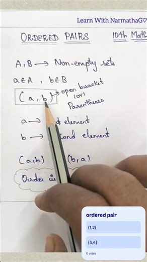 Ordered Pair | First & Second Element | Class 10 Maths (TN Board)#OrderedPair #Class10Maths #TNBoard