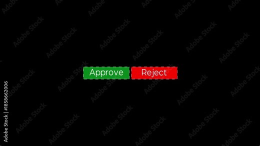 responsive app ui approve reject button with rotating dashed rectangle.