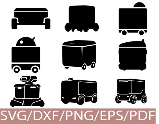 Delivery Robot SVG Silhouette Bundle, Autonomous Delivery Bot Clipart Set - Etsy