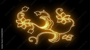 a Javanese batik design with floral motifs and curves of yellow plants