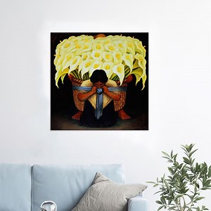 Diego Rivera Art, Flower, Canvas Decor, Trendy Art Decor, Rivera Wall Art, Flower Carrier Art, Reproduction Art, Personalized Gift, - Etsy