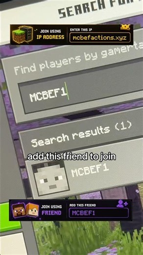 👀➕How to Join Bedrock Factions…#minecraft #bedrock #factions #pvp #hive