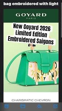 New Goyard Embroidered Limited Édition Bag #goyard #goyardbag