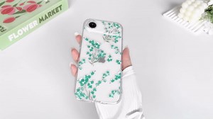 NITITOP Compatible with iPhone 17 Pro Max Case Cute Clear Flower Floral Artistic Design for Women Girls Stylish Slim Soft TPU Shockproof Protective Girly Phone Cover - Pink