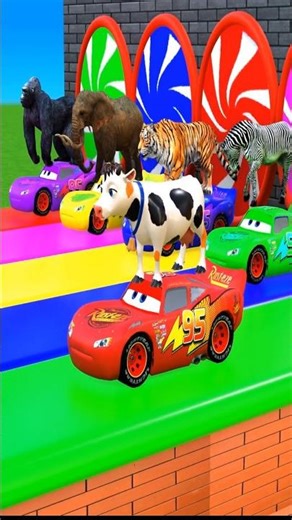 Cow Slide Game Funny 3d Animal!🐄🛝 #shorts