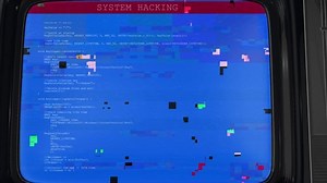 System Hacking digits moving on screen, Concept of digital 3D programming code abstract technology background. Cyber Crime, Computer Hacking Concept data code, decryption and encoding