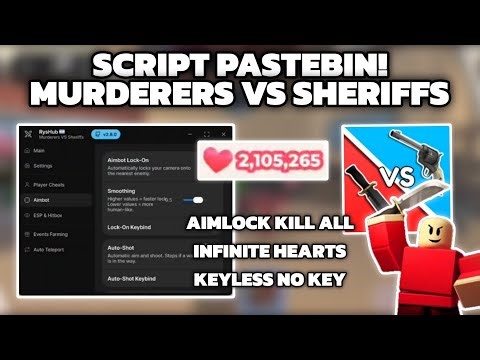 [💘DUELS] Murderers VS Sheriffs Script Pastebin INFINITE HEARTS, Aimbot Gun/Knife, Kill All Instant🔫