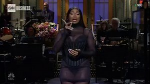 "No, I don't know why Popeye's took the Hottie Sauce off the menu." Rapper Megan Thee Stallion hosts "Saturday Night Live." https://cnn.it/3MyFRho | CNN