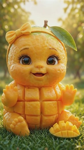 Cute Mango Baby Eating Fruit 🤯 | Most Satisfying AI Video #shorts #fruitbaby #satisfying