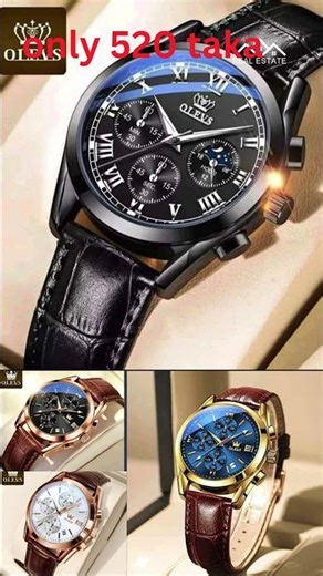 Stylish OLEVS Leather Band fashionable watch