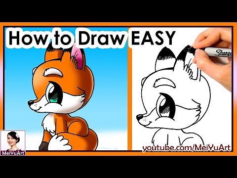 How to Draw Cute Easy Fox | Mei Yu Art