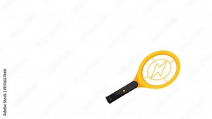 Electric Insect Zapper Racket: A Yellow and Black Mosquito Killer Device for Summer Protection