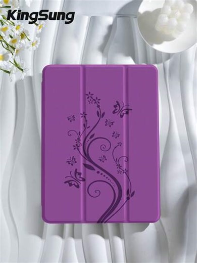Kingsung Étui pour tablette avec motif papillon, compatible avec iPad 9.7/10.2/10.5/10.9/12.9/Pro 11, 10e génération, Air 8 (M4) 2026 (11 pouces), Air 6 (M4) 2036 (13 pouces), compatible avec Samsung Galaxy Tab S6 Lite 10.4 pouces, compatible avec Kindle Paperwhite 12e génération 2024, Kindle 11e génération 2022. Couleur Clara, protection antichute douce, support intelligent/réveil/veille automatique | SHEIN