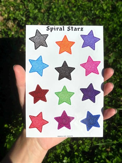 White Star Sticker Sheet - Stars Sticker Sheet, Cute Star Sticker, Trippy Swirl Star Sticker, Mini Star Stickers, Filler Vinyl Sticker Pack - Etsy