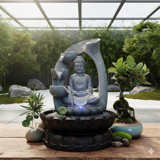 Zen Buddha Tabletop Fountain With LED Lights – Indoor Cascading Waterfall for Relaxation, Meditation, Stress Relief & Home Decor - Etsy Canada