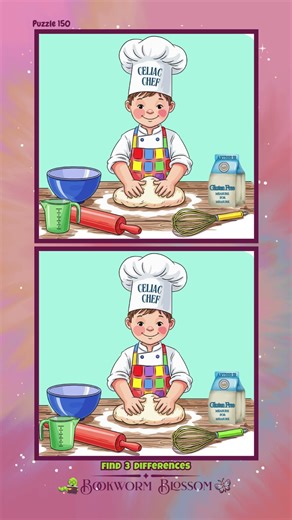 Spot The 3 Differences | Celiac Chef Puzzle | National Gluten Free Baking Week #celiacawareness