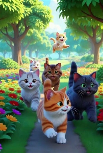 “5 Crazy Cats Racing Together 🐱💨🤣 | Fun Cat Chaos Short | LittleLaughs TV”