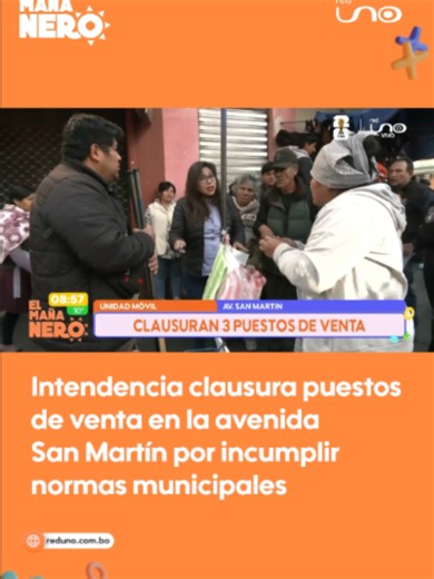 Personal de la Intendencia Municipal de Cochabamba realizó operativos de control en la avenida San Martín, donde inspeccionó puestos de venta y procedió a la clausura de aquellos que no cumplían con la actividad establecida en su patente o comercializaban productos fuera del rubro autorizado. Desde la Intendencia informaron que las clausuras se mantendrán hasta que los comerciantes regularicen su situación. Más información en www.reduno.com.bo #RedUno #RedUnoDigital #Comunidad #ElMañanero #ElMañ
