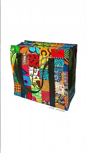 Watch how I transformed leftover Ankara fabric pieces into this gorgeous patchwork shopper tote bag