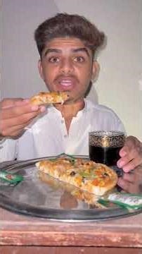 Tandoori large Pizza eating challenge 🍕🍕🤤 #hassanfoodchallenge #mukbang#