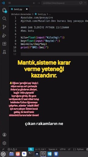 13/120 | Python’da Karar Yapıları: Kimse Bizi Kapatamaz! BMI Part 2