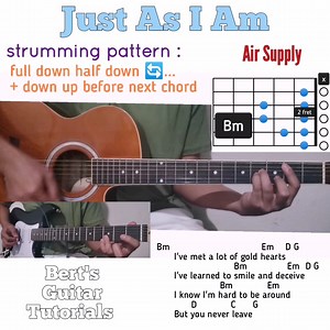 35K views · 2.2K reactions | Just As I Am - Air Supply guitar chords w/ lyrics & strumming tutorial | Bert's Guitar Tutorials | Facebook