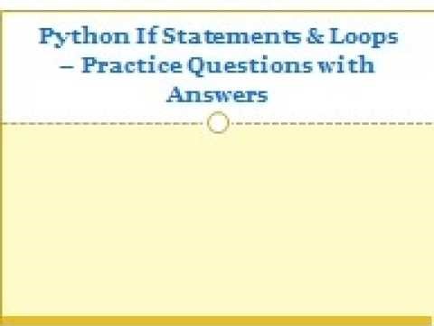 Python If Statements & Loops