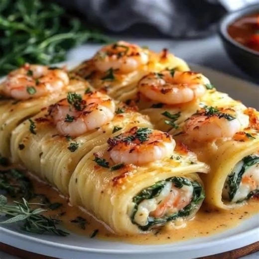 Shrimp and spinach stuffed pasta rolls Ingredients 1 lb (450g) shrimp, peeled, deveined, and finely chopped 2 cups fresh spinach, chopped 1 cup ricotta cheese ½ cup Parmesan cheese, grated 1 cup mozzarella cheese, shredded 1 egg 1 teaspoon garlic powder | Mediterranean Diet & Recipes For Beginners