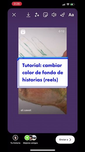 Tutorial para cambiar el color de fondo de historias de Instagram