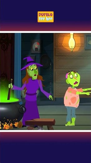 📞🧟‍♂️Un zombi espeluznante llama a la bruja #shorts #spooky #puebloteehee