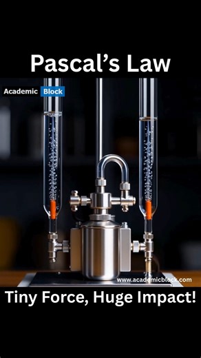 Academic Block on Instagram: "Pascal’s Law Powers Hydraulics!💧⚙️ Pressure applied to a fluid is transmitted everywhere equally that’s Pascal’s Law! Watch as this principle moves and lifts with ease. 🔬⚡ #PascalLaw #PhysicsExperiments #Hydraulics #HydraulicPower #FluidMechanics #academicblock"