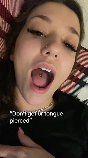 Girl Tongue Piercing Experience at Home