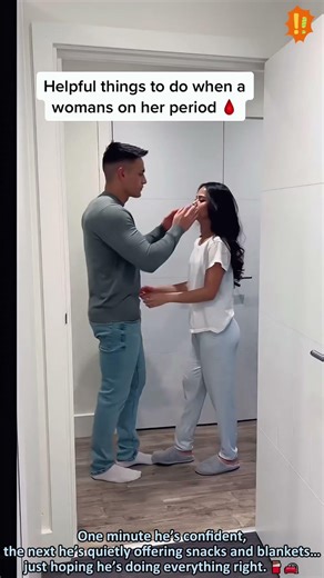 Girls, we all need a boyfriend like this #periodproblems #boyfriendreacts #couplefunny #fyp