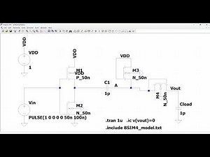 LTspice tutorial 39: CMOS Dynamic logic delay circuit.
