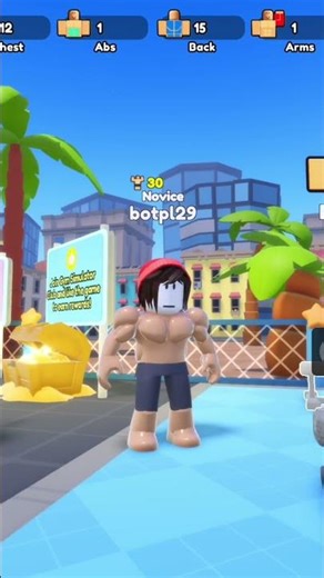 💪😎LEAGUE SIMULATOR ROBLOX GYM part 2 #shorts #short