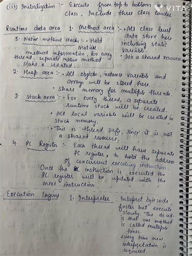 Java part :- 2 JVM 📝📝 #notes #java #trendingshorts