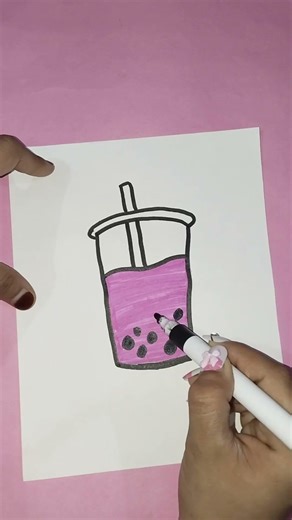bubble tea 🧋 beautiful drawing for beginners #shorts #drawing #easydrawing#ytshort
