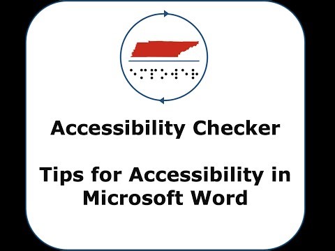 Accessibility Checker (Microsoft Word Accessbility Tips)